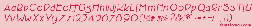 Fonte Cupolabolditalic – fontes vermelhas em um fundo rosa