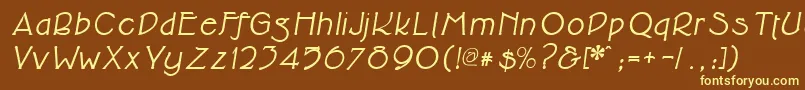 Шрифт Cupolabolditalic – жёлтые шрифты на коричневом фоне