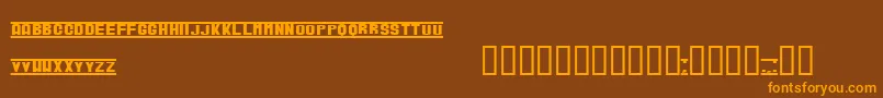 VerucaBlack-Schriftart – Orangefarbene Schriften auf braunem Hintergrund