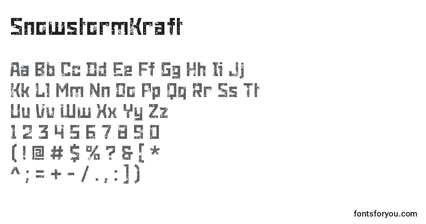 SnowstormKraft-fontti – aakkoset, numerot, erikoismerkit
