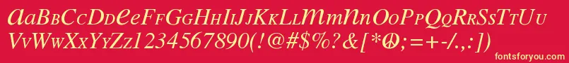 Meani Font – Yellow Fonts on Red Background