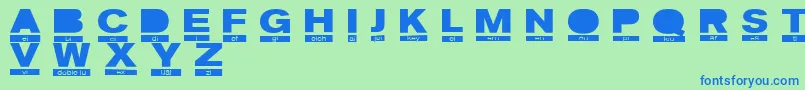 PhoneticRegular Font – Blue Fonts on Green Background