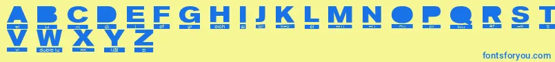 PhoneticRegular Font – Blue Fonts on Yellow Background