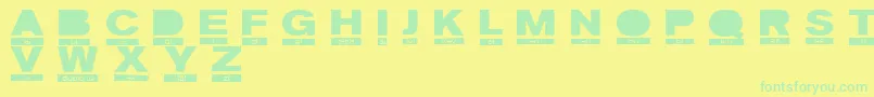 PhoneticRegular-Schriftart – Grüne Schriften auf gelbem Hintergrund