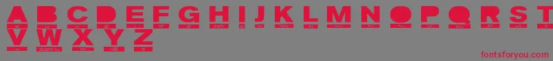 PhoneticRegular-Schriftart – Rote Schriften auf grauem Hintergrund