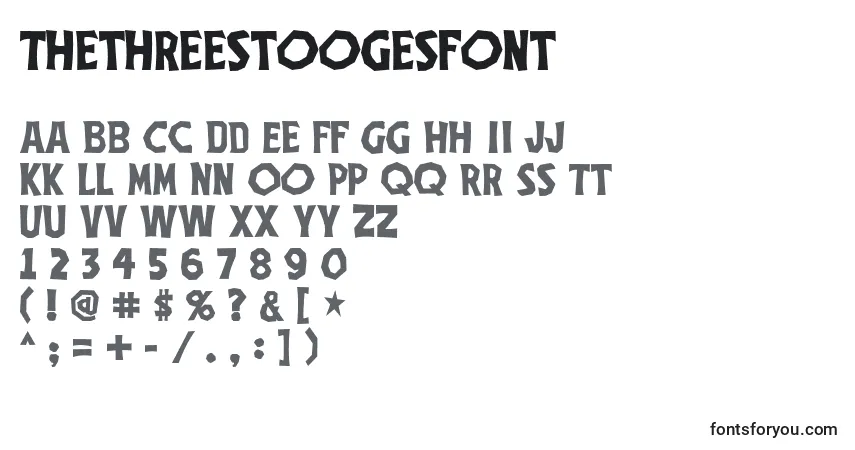 A fonte Thethreestoogesfont – alfabeto, números, caracteres especiais
