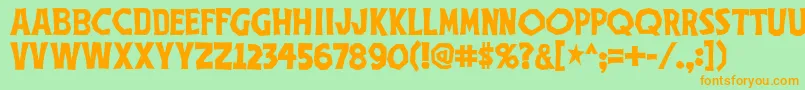 Thethreestoogesfont Font – Orange Fonts on Green Background