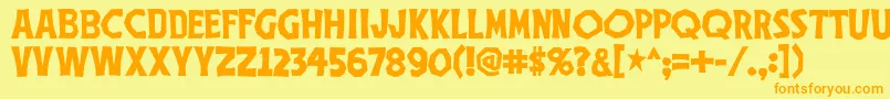 Thethreestoogesfont Font – Orange Fonts on Yellow Background