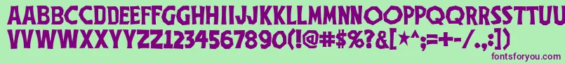 Thethreestoogesfont Font – Purple Fonts on Green Background