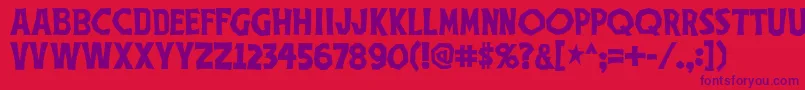 Thethreestoogesfont Font – Purple Fonts on Red Background