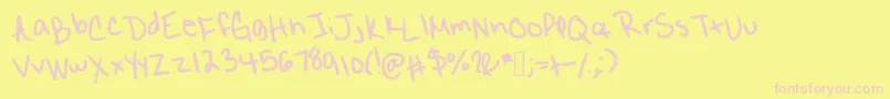 Eighteen Font – Pink Fonts on Yellow Background