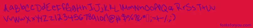 Eighteen Font – Purple Fonts on Red Background