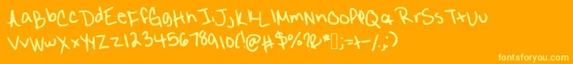 Czcionka Eighteen – żółte czcionki na pomarańczowym tle
