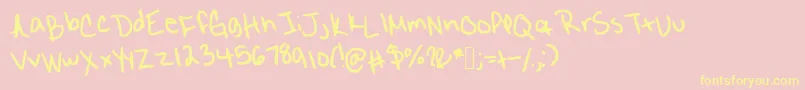 Eighteen Font – Yellow Fonts on Pink Background