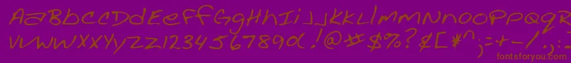Lehn002 Font – Brown Fonts on Purple Background