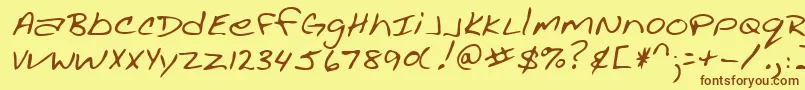 Lehn002 Font – Brown Fonts on Yellow Background