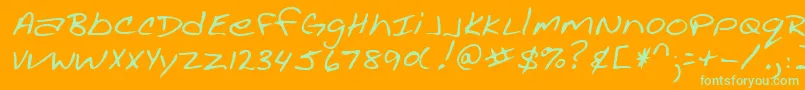 Lehn002 Font – Green Fonts on Orange Background