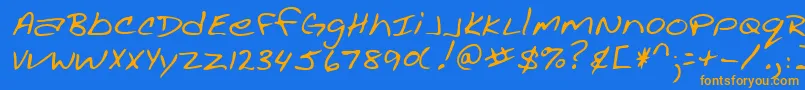 Lehn002 Font – Orange Fonts on Blue Background