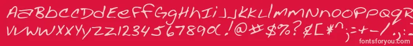 Lehn002 Font – Pink Fonts on Red Background