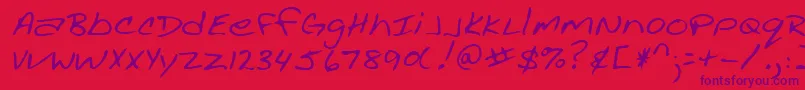 Lehn002 Font – Purple Fonts on Red Background