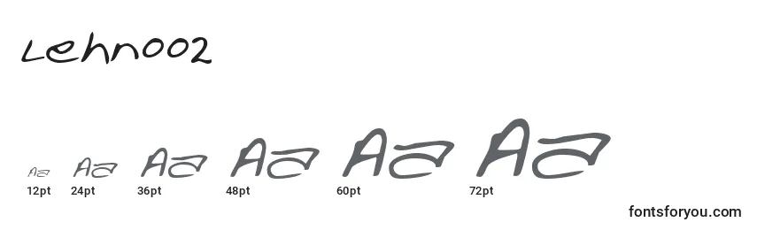 Размеры шрифта Lehn002