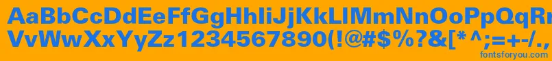 Universblackc Font – Blue Fonts on Orange Background