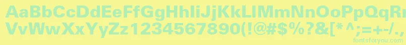 Universblackc Font – Green Fonts on Yellow Background