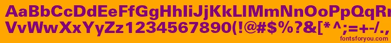 Universblackc Font – Purple Fonts on Orange Background