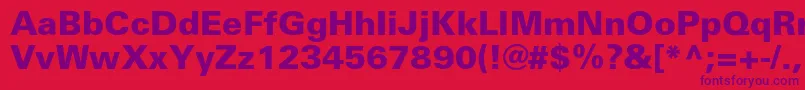 Universblackc Font – Purple Fonts on Red Background