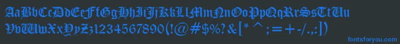 MidevilNormal Font – Blue Fonts on Black Background