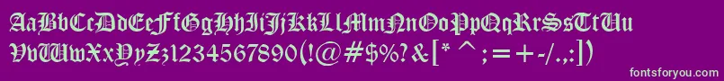 MidevilNormal Font – Green Fonts on Purple Background