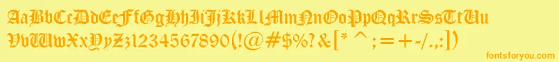 MidevilNormal Font – Orange Fonts on Yellow Background