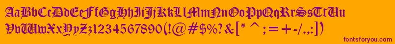 MidevilNormal Font – Purple Fonts on Orange Background