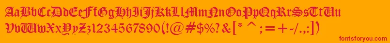 MidevilNormal Font – Red Fonts on Orange Background