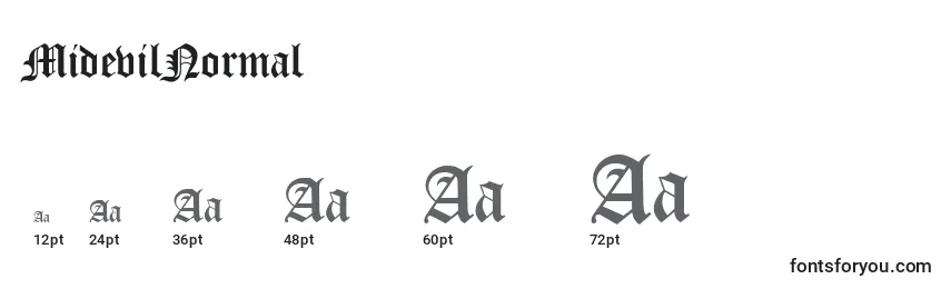 MidevilNormal Font Sizes
