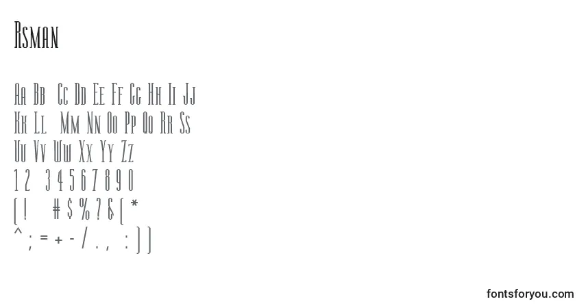 Rsmanzanita-fontti – aakkoset, numerot, erikoismerkit