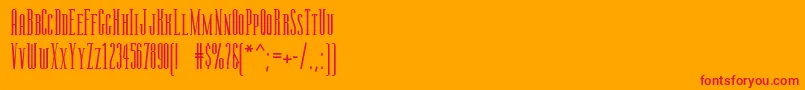 Rsmanzanita-Schriftart – Rote Schriften auf orangefarbenem Hintergrund