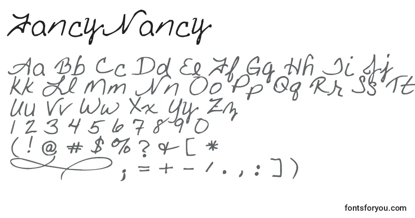 Шрифт FancyNancy – алфавит, цифры, специальные символы