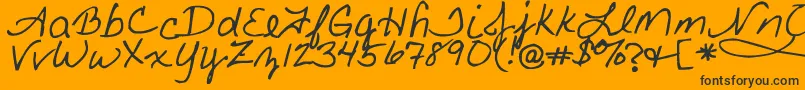 Fonte FancyNancy – fontes pretas em um fundo laranja
