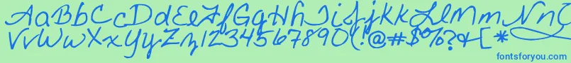 Lisätietoja FancyNancy-fontista FancyNancy-fontti – siniset fontit vihreällä taustalla