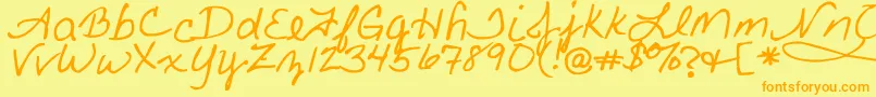 FancyNancy Font – Orange Fonts on Yellow Background