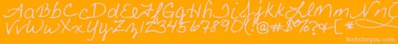 Fonte FancyNancy – fontes rosa em um fundo laranja