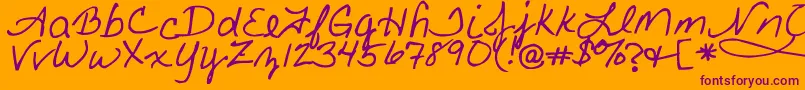 FancyNancy Font – Purple Fonts on Orange Background