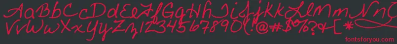 FancyNancy Font – Red Fonts on Black Background
