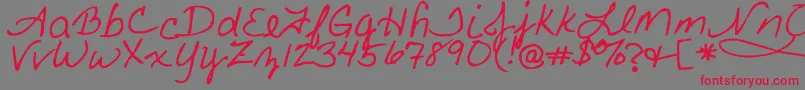 FancyNancy-Schriftart – Rote Schriften auf grauem Hintergrund
