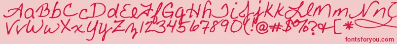 FancyNancy Font – Red Fonts on Pink Background
