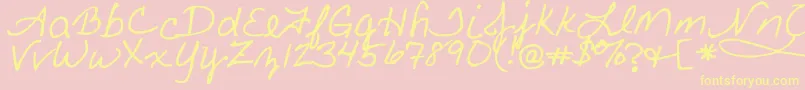 FancyNancy-Schriftart – Gelbe Schriften auf rosa Hintergrund