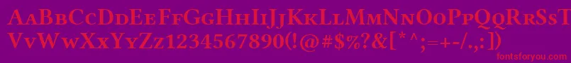 フォントLinlibertineAbs – 紫の背景に赤い文字
