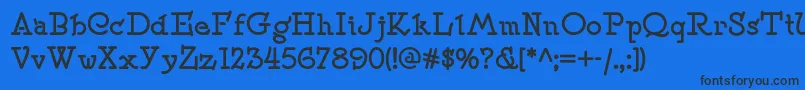Speedballno2nfBold-Schriftart – Schwarze Schriften auf blauem Hintergrund