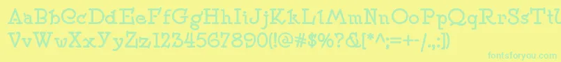 Шрифт Speedballno2nfBold – зелёные шрифты на жёлтом фоне